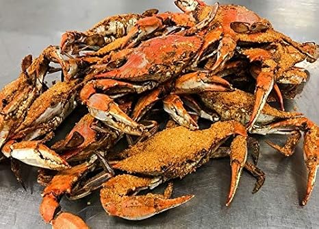 Bushel Of Freshly Steamed Blue Crabs ((1) Bushel Steamed Jimmy Male Crabs (5.5-6.5 In))