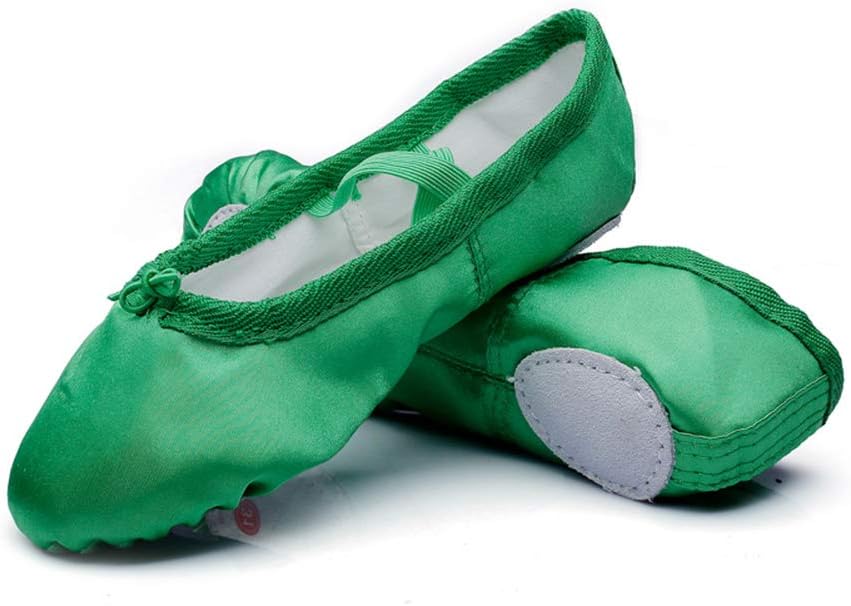 MSMAX Little Kid Costume Dancing Flats Satin Ballerina Shoes
