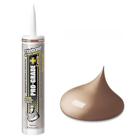 Titebond Pro-Grade Plus Siliconized Acrylic Caulk, Cedar Tan 8451, 10.1 Oz.