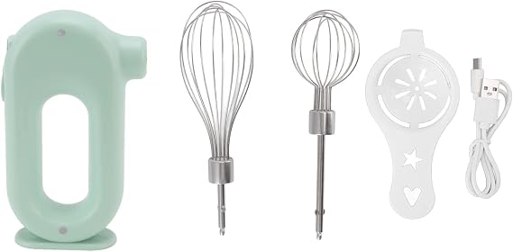 Electric Hand Mixer Handheld Mixer Electric Blender 3 Speeds Anti Slip Handle for Whipping Cream Stirring Food (Green)