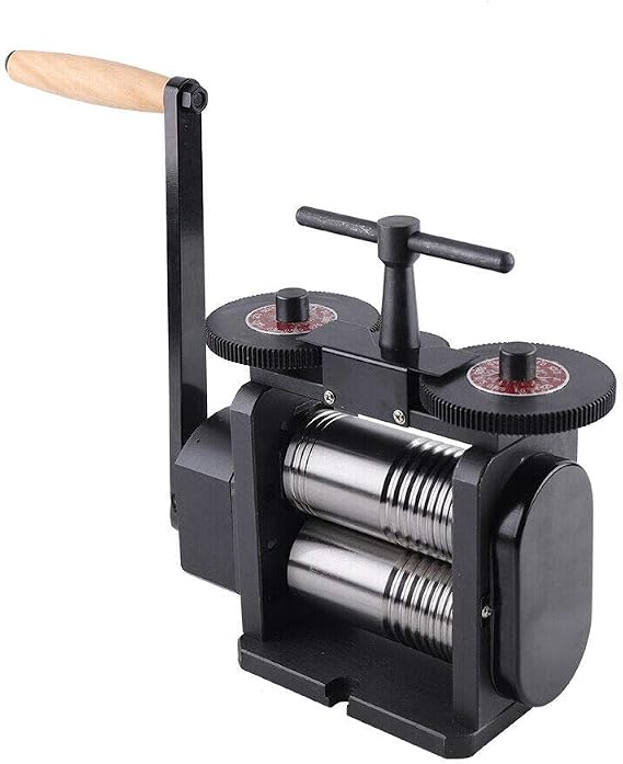 HYYKJ-US Rolling Mill 4.3'' Manual Combination Rolling Mill Machine DIY Jewelry Making Presser Roller Gear Ratio 1:4 Hand Crank Jewelers Jewelry Craft Press Tool