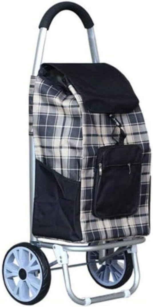 Folding with Wheels Shopping Tote Cart Shopping Trolley Foldable Grocery Cart Folding Laundry Pull Cart with Wheels Fabric Bag Shopping Trolley Cart Foldable