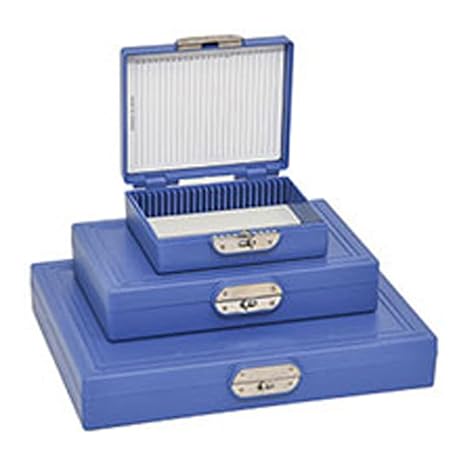 2304-4-CS Micro Slides Storage Box, 50 Slide Capacity, High Impact ABS, Blue