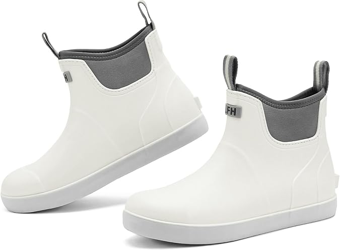 Women's Deck Boots Waterproof Ankle Rubber Rain Boots