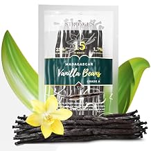 Madagascar Vanilla Beans - Vacuum Sealed Grade A Vanilla Pods - Rich, Creamy Flavor & Aroma -Great for for Baking, Homemade Extract, Paste, Brewing, Coffee, Cooking (15)