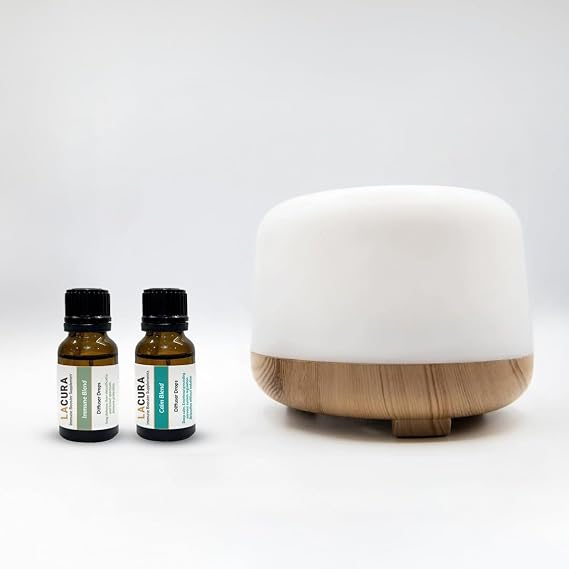Immune & Calm Essential Oil Blend with diffuser 2 x 15ml (Rosemary, Eucalyptus, Lemon, Clove, Cinnamon, Lavender & Holy Basil) Aromatherapy Oils To promote Calm, Emotional Balance, and Relaxation
