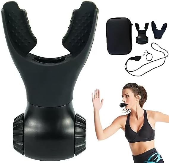 Omana Respiratory Trainer Dual Adjustable Resistance Mode Endurance Lung Exerciser Device Silicone Breath Training Easy to Clean [2x Size Mouthpiece + Lanyard + Carrying Case Included]