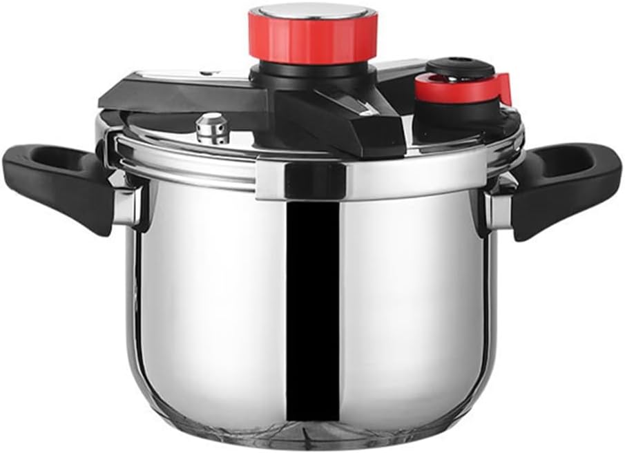Pressure Cooker Stainless Steel 5 L Canner with Triple-Layer Steel Body, Rotating Lock/Unlocking Lid System