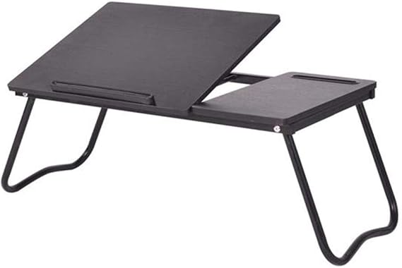 Fashion Bed Folding Table Convenient Adjustable Computer Desk, Multifunctional Ergonomic High Read Stand, Foldable Mini Laptop Stand Lap Desk, High Speed Computer Desk Color: Black