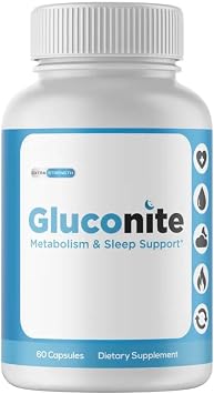 Gluconite Metabolism and Sleep Support 60 Capsules Natural Sleep Longer Non Habit Forming Melatonin