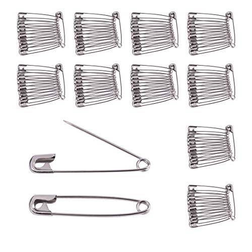 BEADNOVA Small Safety Pins Size 1 Nickel Finish Clothing Safety Pins for Clothes Garment Art Craft 120pcs, 1.1 Inch, 28mm