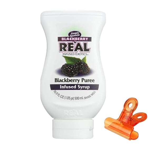 Blackberry Real Infused Exotics Syrup 16.9 fl oz Bottle Drinks and Desserts Puree Fruit and Blackberries with Food a Random Item