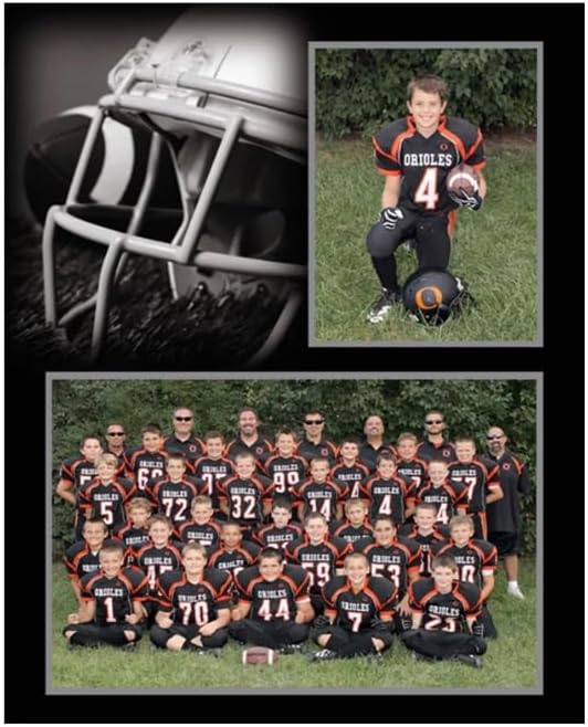 10-pack Football theme photo folder frame player/team theme 7x5 and 3x5