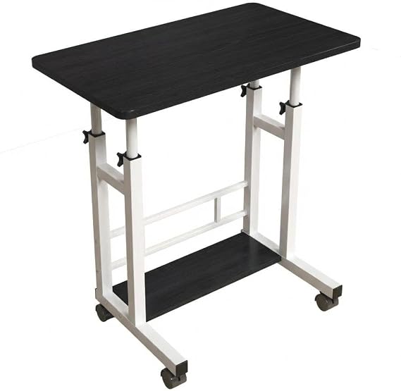 Adjustable Height Mobile Standing Desk, 27-35 Inch Rolling Computer Workstable with Locking Wheels,Ideal for Home Office, Bedroom