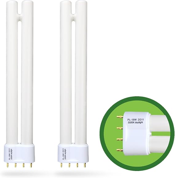 2Pack PL18-B-FFP 18W Replacement for OttLite T18330 T186C0 T40112 Fluorescent Light Bulb,18W Fluorescent Light Bulbs Tpye B,930lm,5500K Bright Natural Daylight,2G11 Base