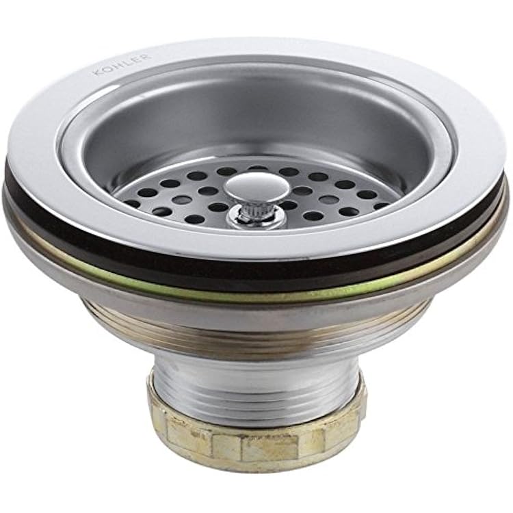 KOHLER 8799-CP Duostrainer Sink Strainer, Sink Drain and Strainer Basket, Less Tailpiece, Polished Chrome