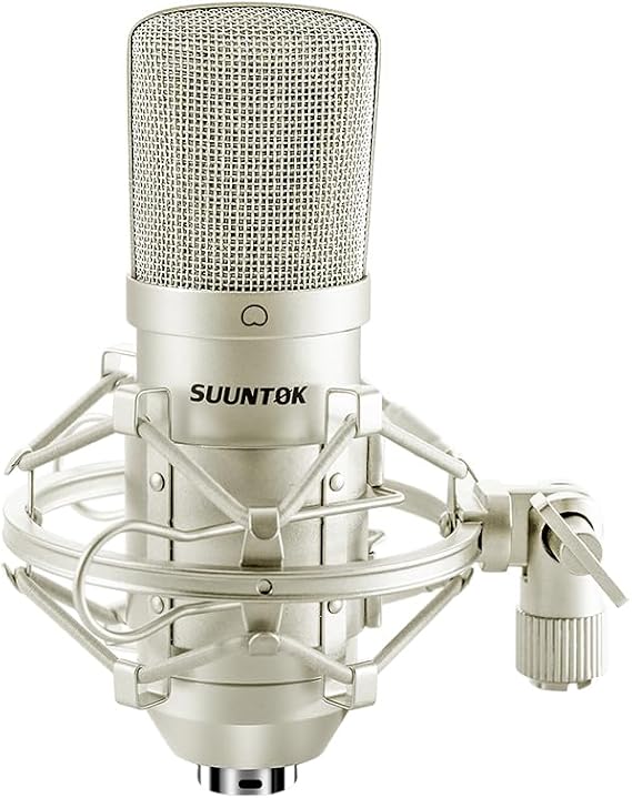 SUUNTOK XLR Condenser Microphone Recording Microphone for PC Computer Home Studio Cardioid Podcast Mic Kit for Streaming, ASMR, YouTube, Voice-Over,