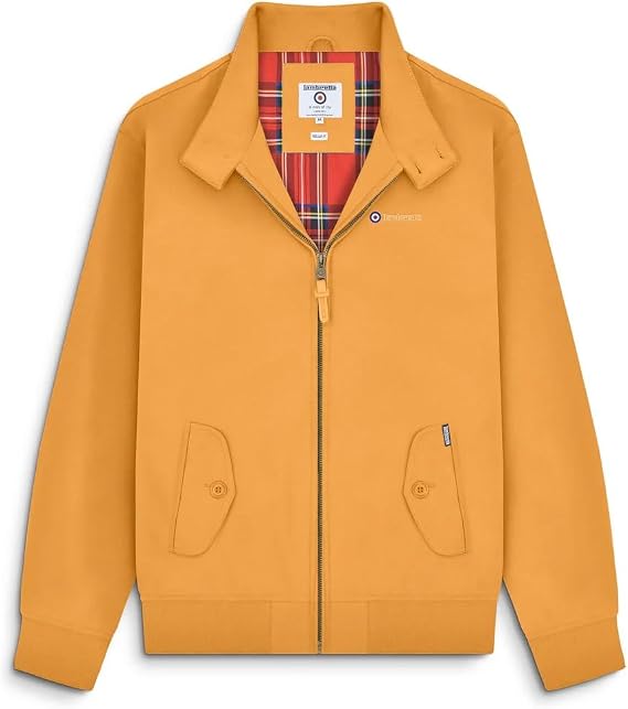 Lambretta Mens Shower Resistant Zipped Harrington Bomber Jacket Coat