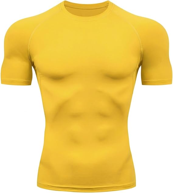 Men's Compression Shirts Workout Sports Short Sleeve Running Tops
