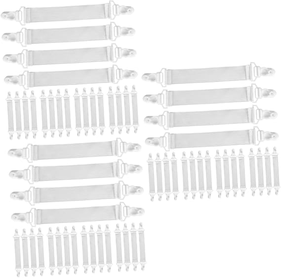 Hemobllo 3sets Bed Sheet Holder Straps Bed Sheet Fasteners Clips for Fitted Mattress Pads Tablecloths and More Keep Tidy and Secure Without Damage 20pcs*3