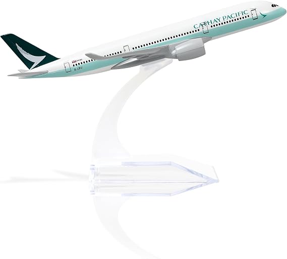 A350 Cathay Pacific 1/400 Die-cast Metal Airplane Model with Stand(5.7 inches) -Airbusa350 China Airlines Alloy Model Airplane for Aviation Enthusiast Gift, Desktop Display Decorations
