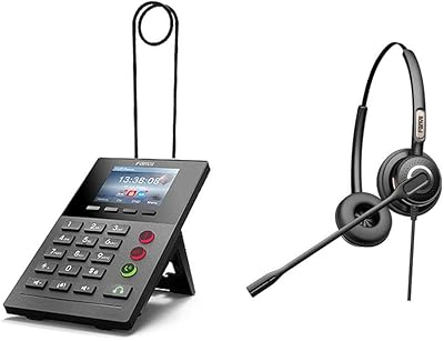 Fanvil IP Phone X2P Professional Call Center Phone with PoE and Color Display 2 SIP Lines Bundled with Dual Headset HT202