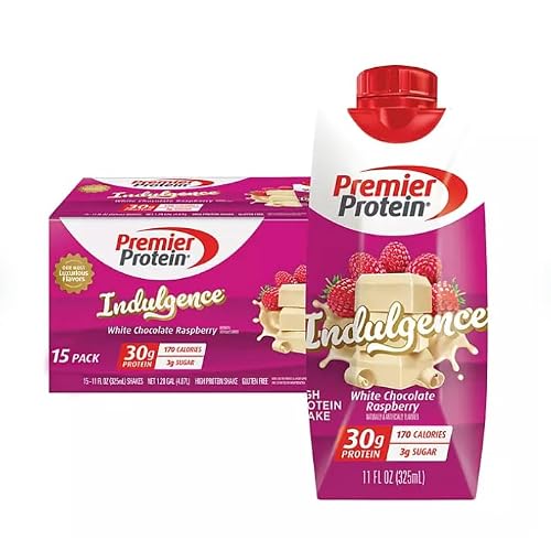 Premier Protein 30g High Protein Shake, Indulgence White Chocolate Raspberry - 15 Pack