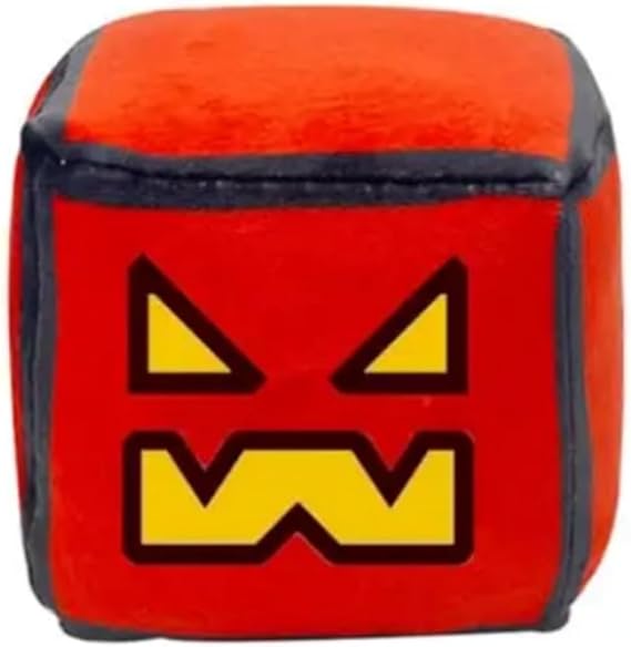Geometry Plush Toy, Cube Volume Game Stuffed Birthday Gift for Kids (Red)