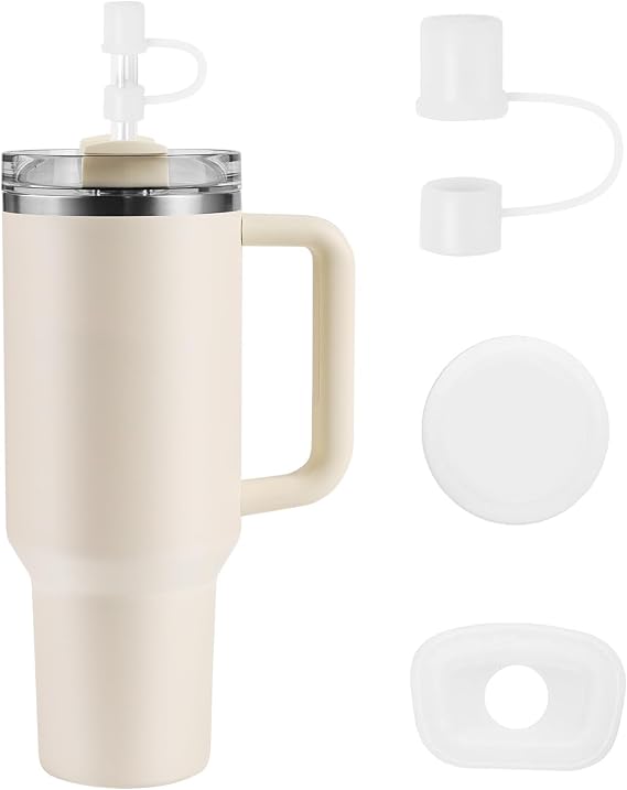 MOLOSLEEVE Hasır Toppers - Stanley Bardak Aksesuarları için Silikon Toz Geçirmez Kapaklar 40 oz, 30 oz, 20 oz (Şeffaf)