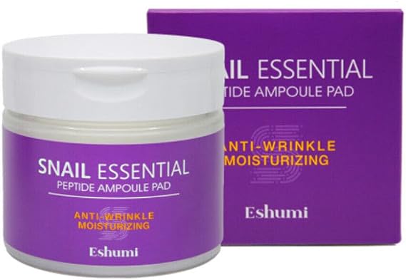 Snail Essential Peptide Ampoule - Rapid Moisture, Cooling, Wrinkle Care - Large Face Pads 280g (70 Pads), Korean Skincare