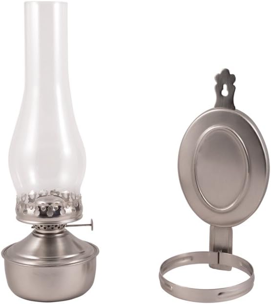 Vermont Lanterns Mansfield Brass Hanging Wall Oil Lamp 14" (Pewter)