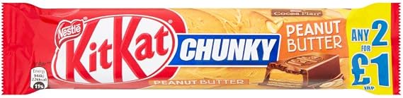 Kit Kat Chunky Peanut Butter Milk Chocolate Bar - Pack of 24 x 42G