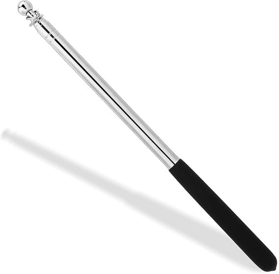 Bewudy 5 Feet Telescopic Handheld Flagpoles, Stainless Steel