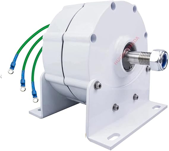 8000W Low Speed Permanent Magnet Generator 12V 24V 48V Gearless 3 Phase AC Alternators Use for Motor Drive Water Wind Turbine (with Base)