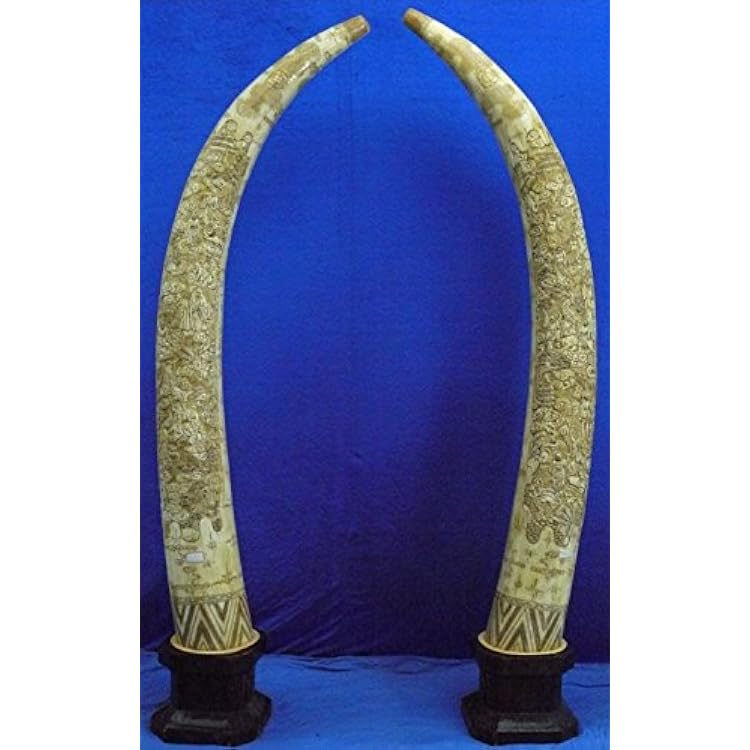 Pair of 80 Standing Antique Bone 18 Immortals F80-2