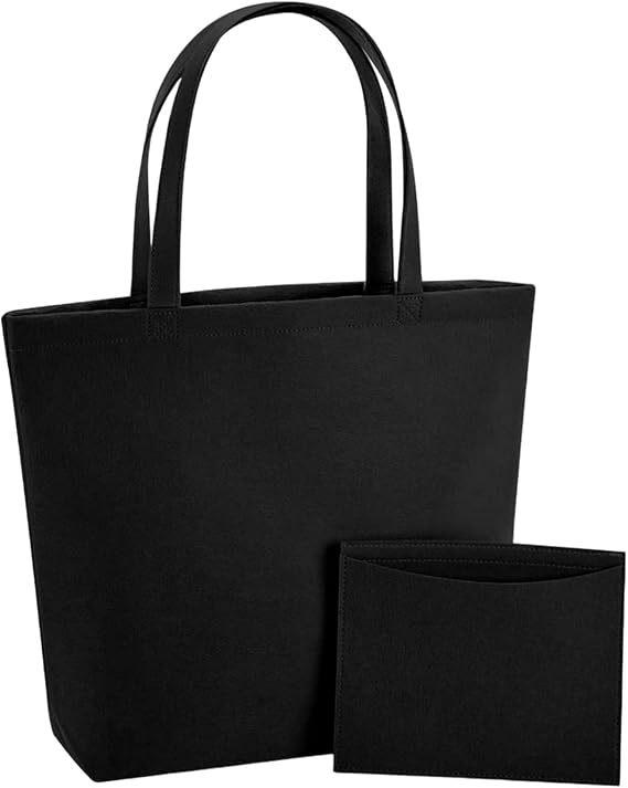 BagBase Felt Shopper Bag (One Size) (Black)