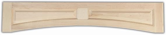 Castlewood Arched Raised Panel Valance, 48" W x 9" H x 3/4" D - Red Oak