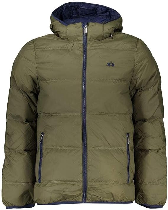 La Martina Elegant Green Hooded Jacket with Contrast Men's Details