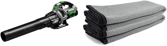 EGO 56V 530 CFM Leaf Blower with 2.5Ah Battery and 25x36in 2-Pack Microfiber Drying Towels