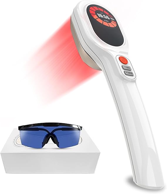 Cold Light Therapy Device Portable Red Laser for Pain Relief | Infrared & Red Light Therapy Wand Targets Joints, Muscles, Back, Knees(6x808nm +15x650nm)