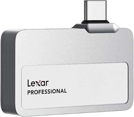 Lexar Professional Go Portable SSD 1TB Ultra Compact Supports Apple ProRes up to 1050MB/s Read and 1000MB/s Write USB 3.2 Gen 2 IP65 Dust and Waterproof for iPhone 15/16 Pro Silver