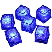 Light Up Ice Cubes for Drink,12 Set LED Ice Cube for Parties,Colourful Light Ice Cube,Glowing LED Ice Cube for Cocktails Bar Home Weddings Events (Green), 1.06x1.06x1.02in