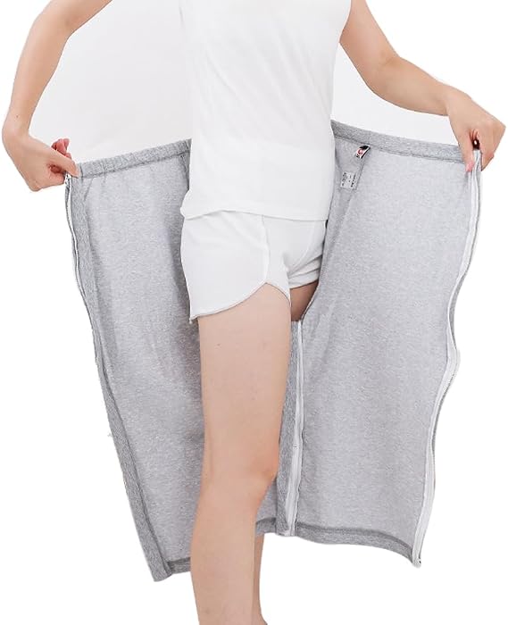 Unisex Side Zipper Bedridden Patient Clothing,Patient Pants,Tear Away Pants,Soft Cotton Material