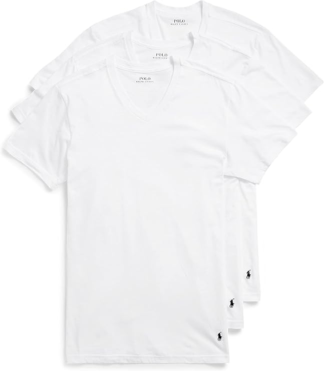 Polo Ralph Lauren Men's Classic Fit Cotton V-Neck Undershirt 3-Pack