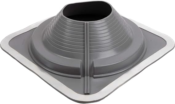 #8 (7" to 13") DEKTITE Square Base Combo Pipe Flashing Boot: Gray EPDM Square Base Flexible Pipe Flashing Dektite (DC108GC)