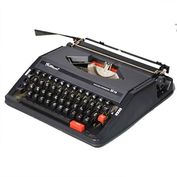 Wireless Typewriter Keyboard,Mechanical English Typewriter,Old Fashioned Typewriter,1980 Classic Nostalgia Portable Retro Manual Typewriter, Normal Use Vintage Typewriter,Black
