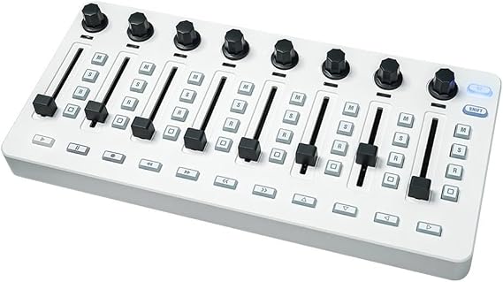 Zilimontt for MIDI Controller Mixing Console, Wireless USB for MIDI Controller Mixer, 43 Keys, 8 Channels, Portable Plastic Design, Compatible with PC, for MAC, for IOS, for ANDROID