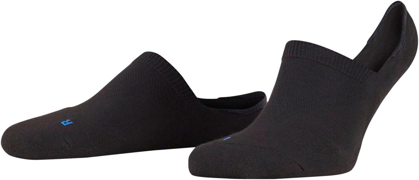 FALKE Unisex Cool Kick No Show Socks, Breathable, Cooling Effect, Polyester, Low Cut, Non Slip Heel Grip, Coolmax, Black (Black 3000), 10.5-11.5, 1 Pair