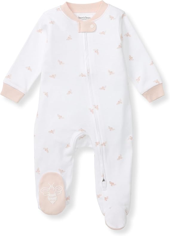 Burt's Bees Baby Girls' Organic Cotton, Sleep and Play Footed Pajamas