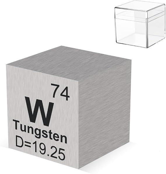 1 cm Tungsten Cube 10 mm Metal Density Cube Pure Metal High Density Element Cube for Element Collections Laboratory Experiment Material Hobbies